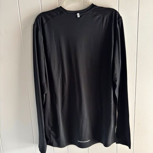 Nike Dri Fit Black LS Nike Running Activewear Athletic Men's Size XL Tee #F - Picture 2 of 4